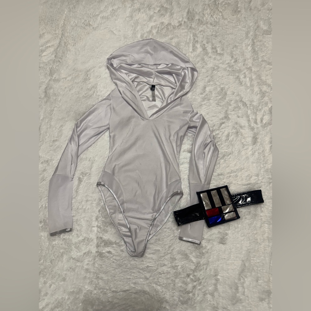 New small Forplay Starwars space festival costume bodysuit cosplay outfit hood